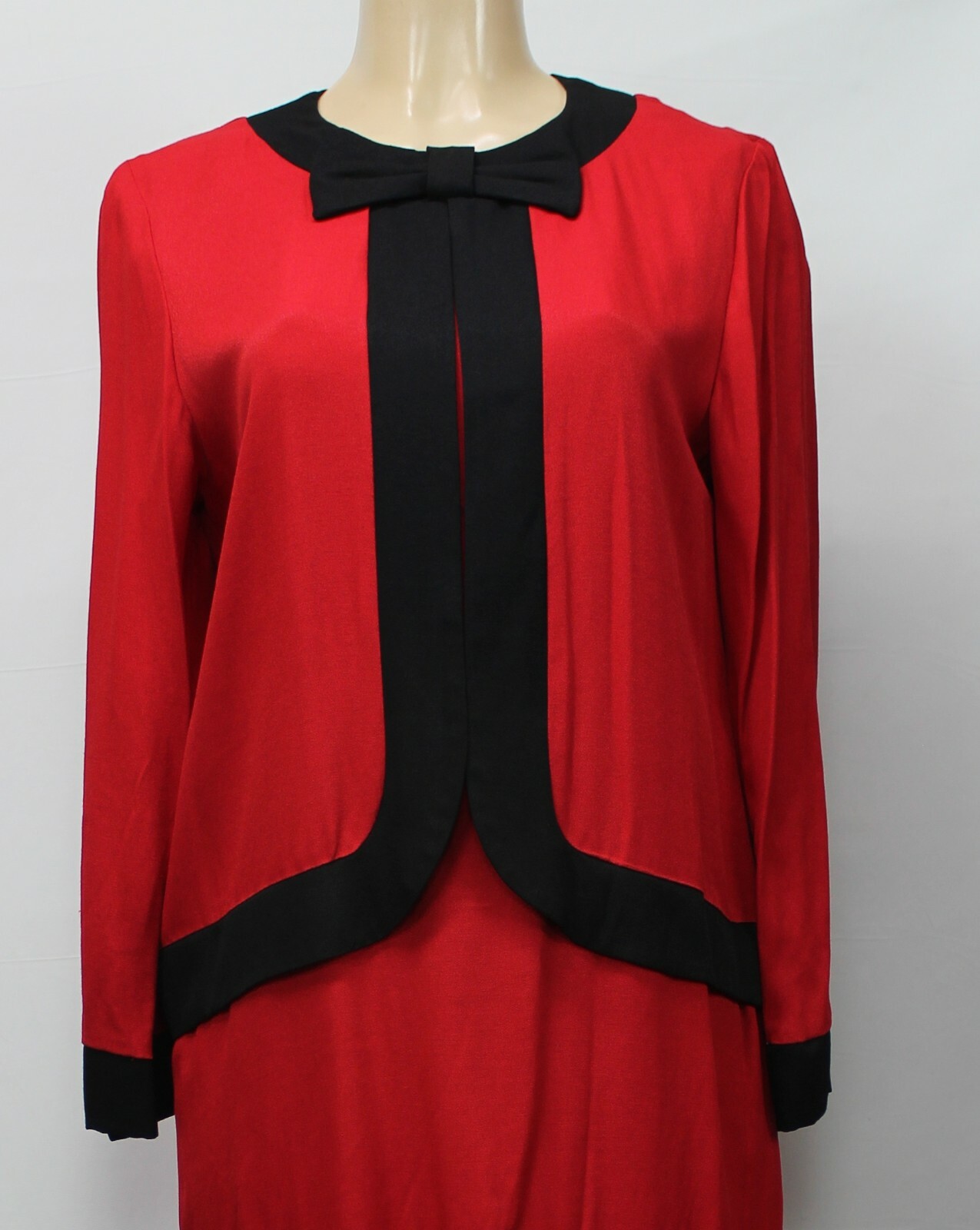 Vintage Brownstone Studio Women’s Dress Long Sleeve Red/Black Size 12