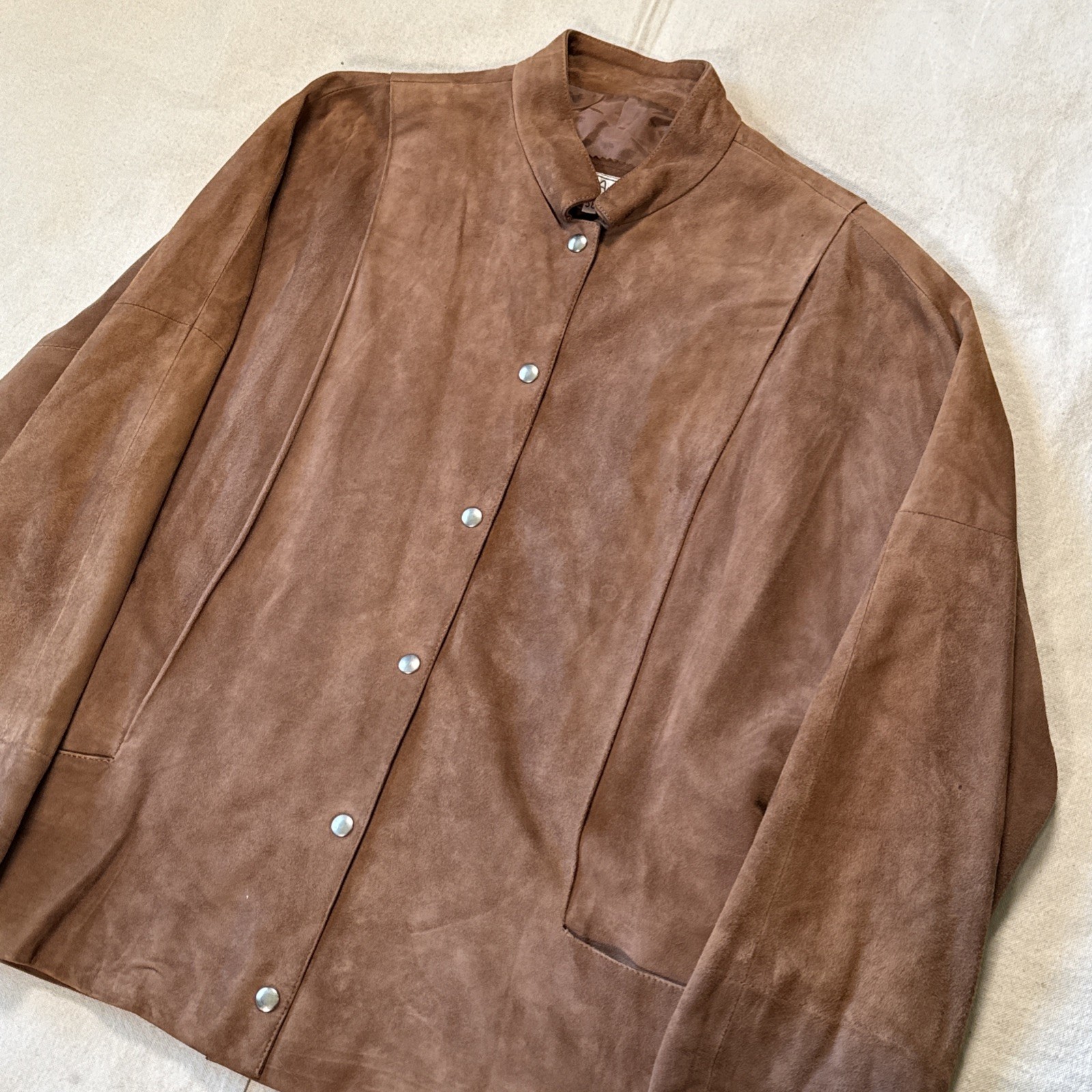 VTG Alan Austin Beverly Hills Suede Snap Jacket Sz 38 Made In France