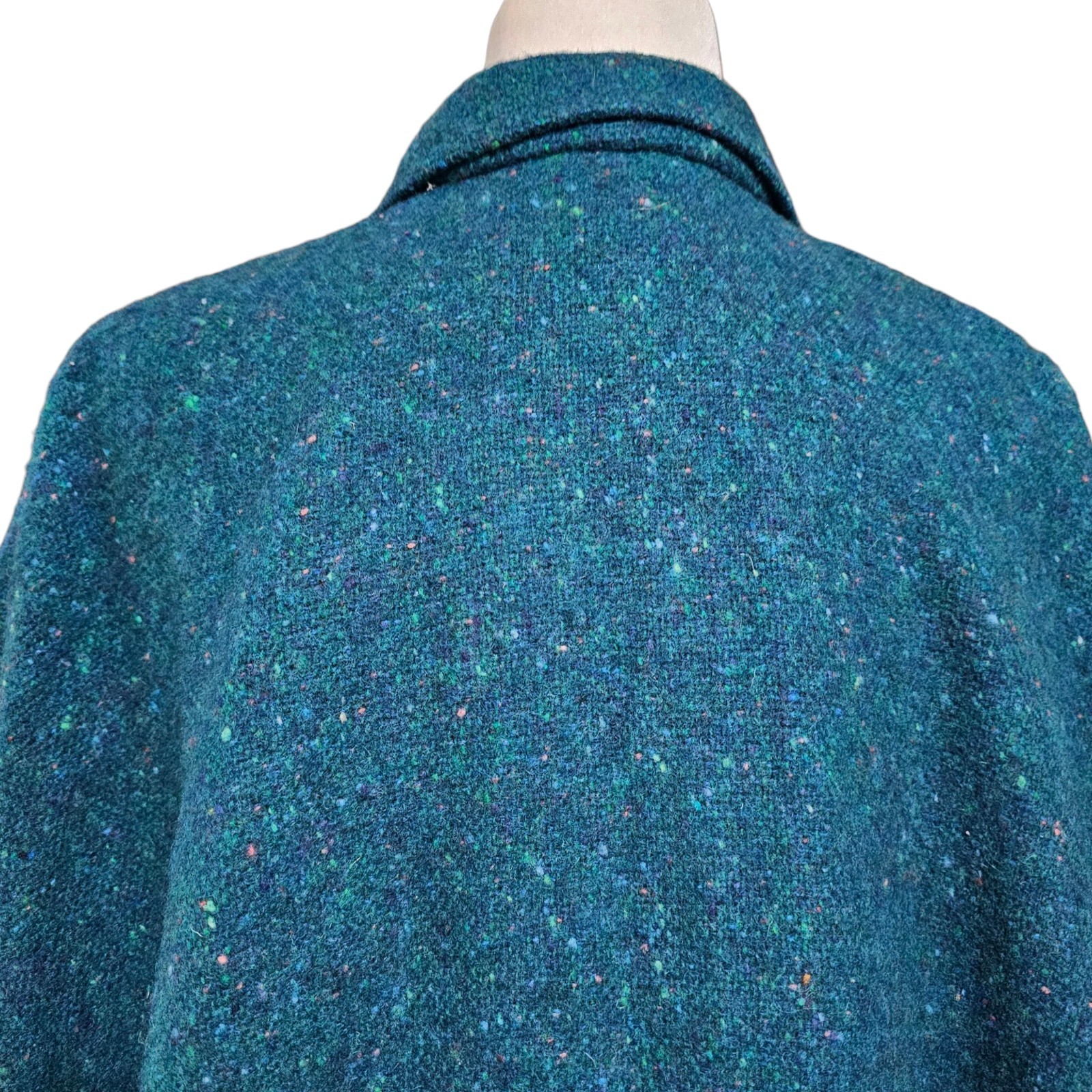 Jimmy Hourihan Pure Wool Donegal Tweed Walking Cape Ireland Green Speckled
