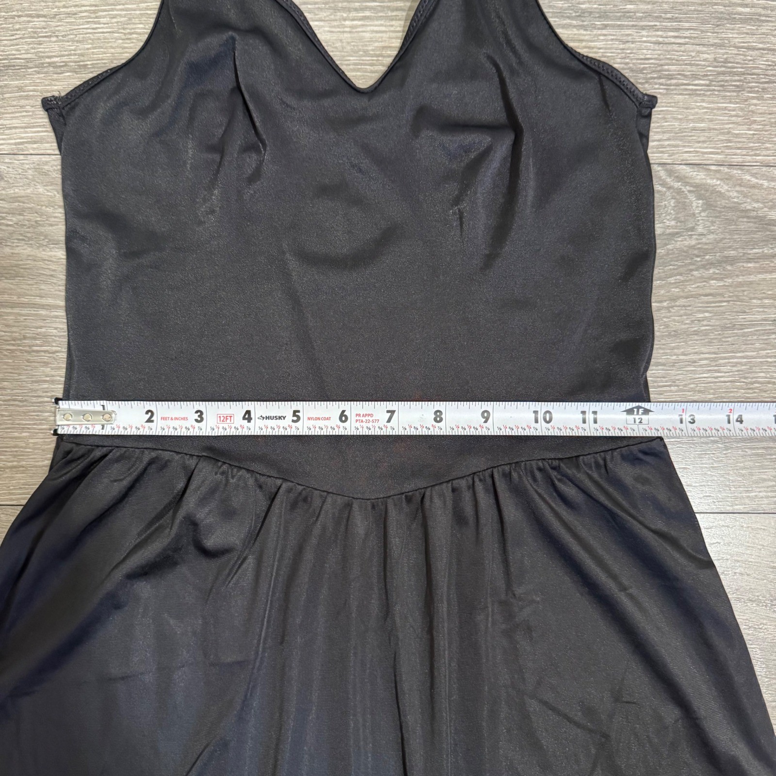 Warners Perfect Measure Vintage Black Full Slip Lace Trim V-Neck 55728 Size 36