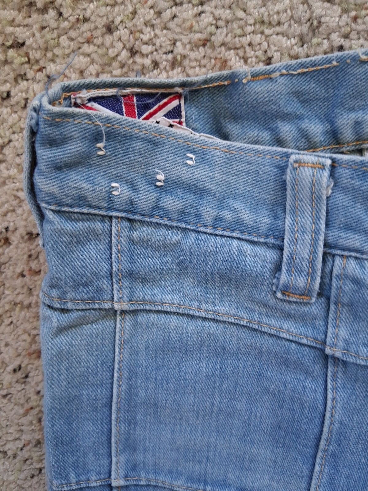 Vintage Brittania Sportswear Patchwork Bell Bottom Jeans Approx: 27×34 70’s