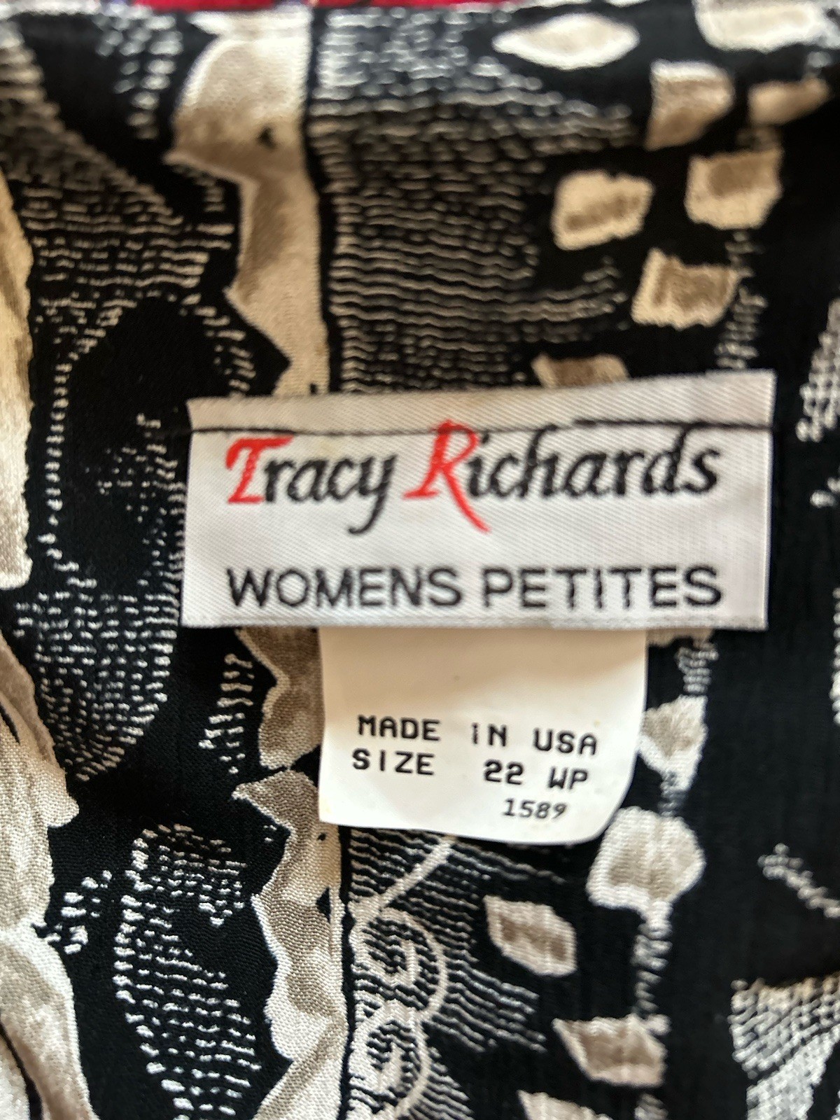Vintage Tracy Richards Paisley & Stripe Button Blouse Size 22WP