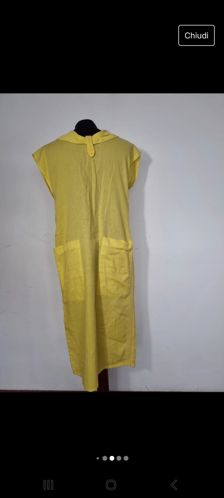 Vintage Womens Yellow Midi Dress L