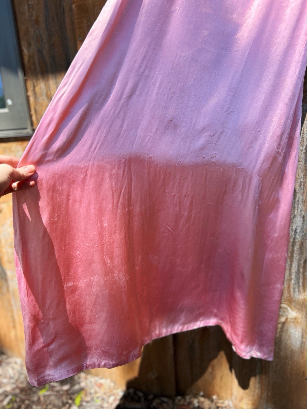 Vintage 1940s Bias Cut Nightgown Pink Satin (Silk/Rayon?) – Please Read