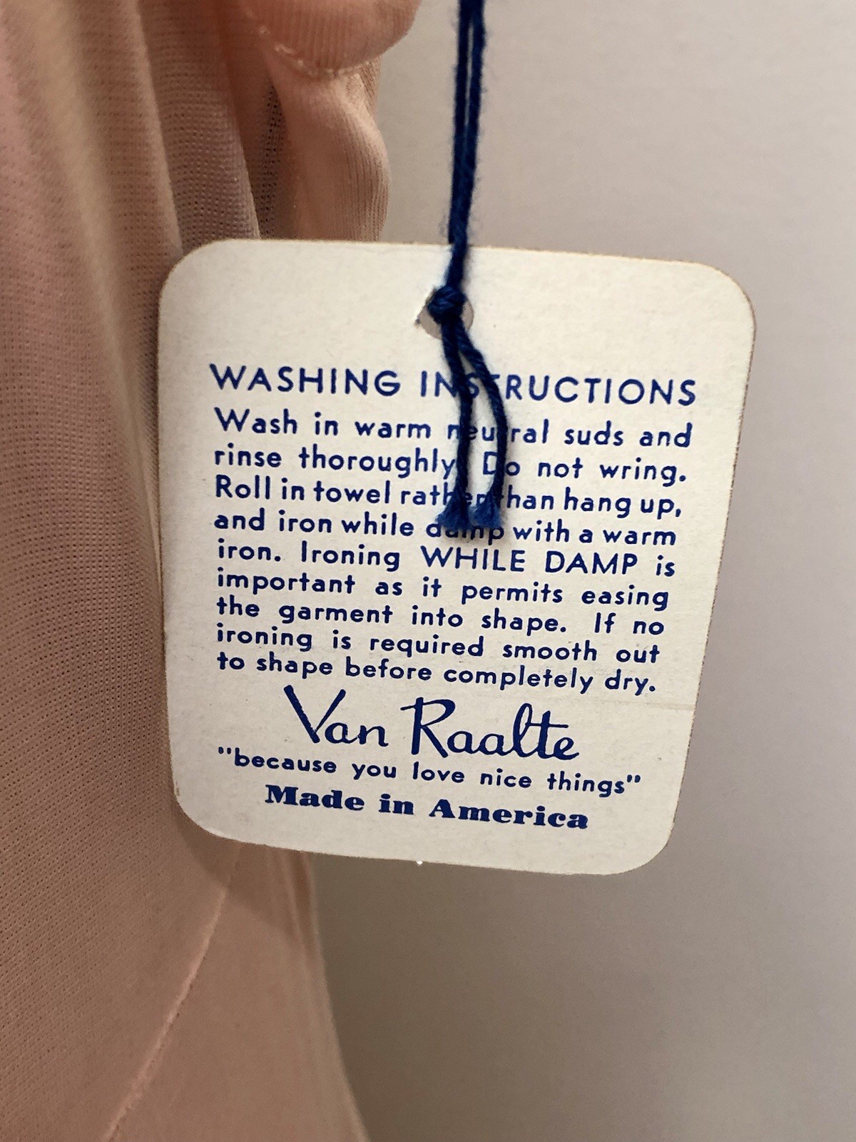 VTG 1940s *DEADSTOCK w/Tags Van Raalte ~ROSE PINK Rayon Knit SLIP DRESS Sz-42