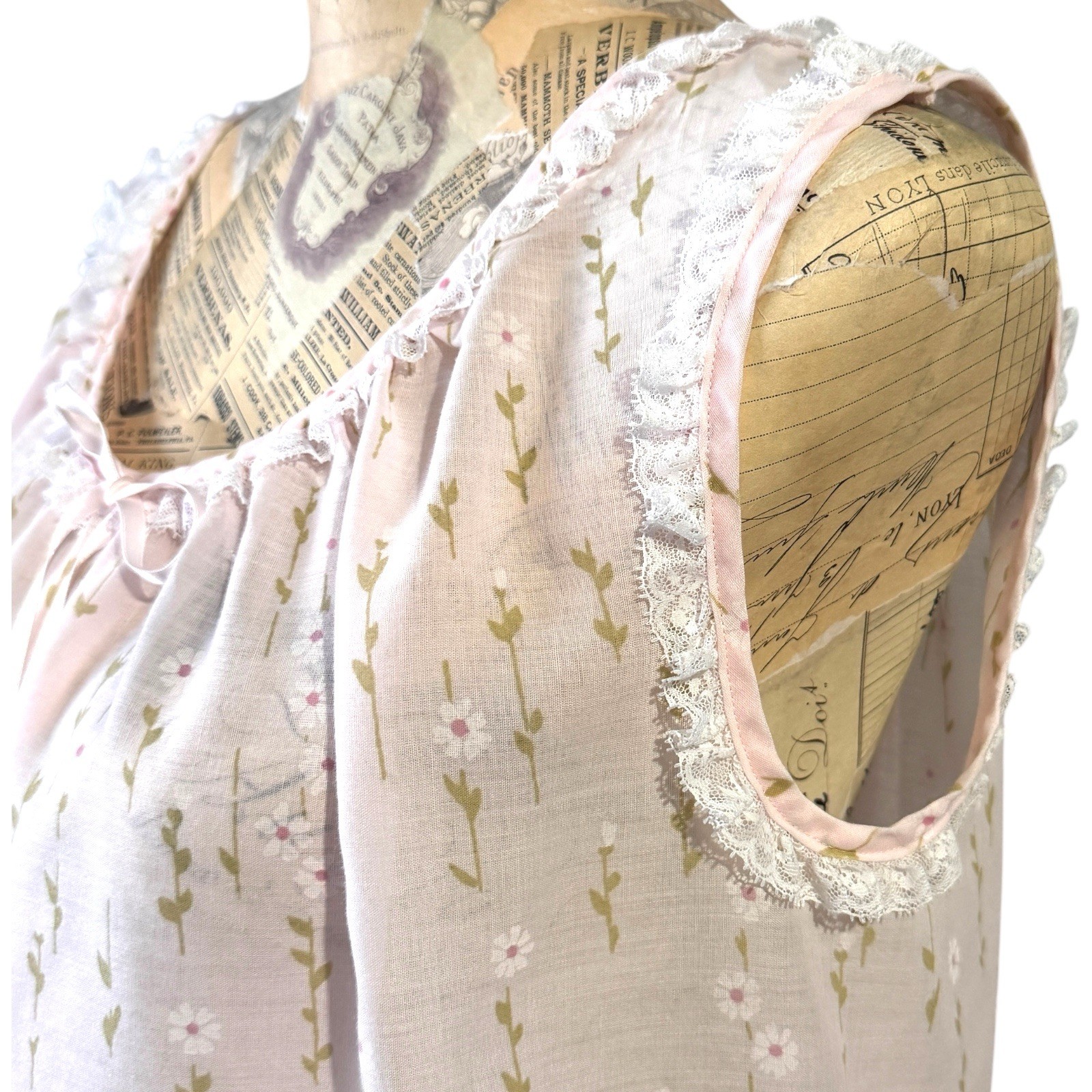 VTG Pinehurst Lingerie Nightgown Robe 2 Piece Pink Cotton Blend Women’s Small
