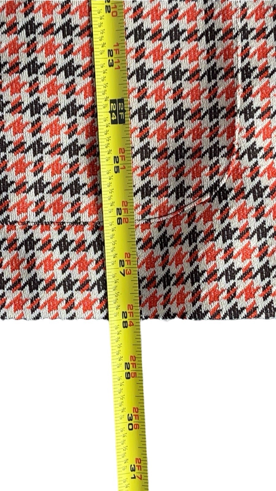 Vintage Ina Carol 70s Houndstooth Single Breasted Dagger Collar Blazer Jacket