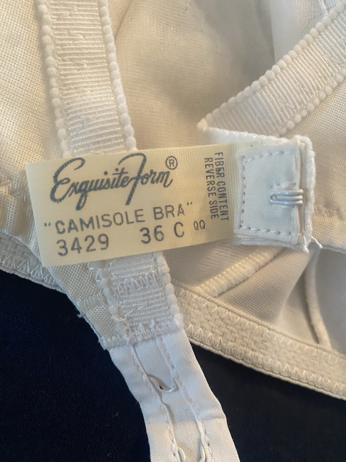 Vintage Exquisite Form Camisole Bra 36C Wirefree Nylon Lightly Lined White NWT