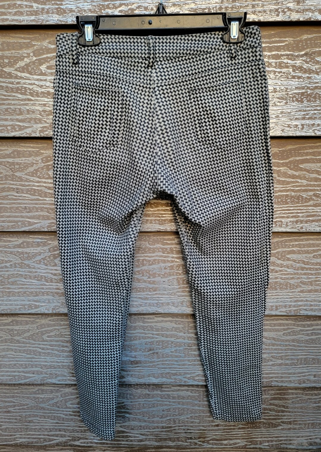 VTG 1960s Womens Stretchy Knit Pants Checkered Crown C&C Zipper Size 6-8 28″-30″