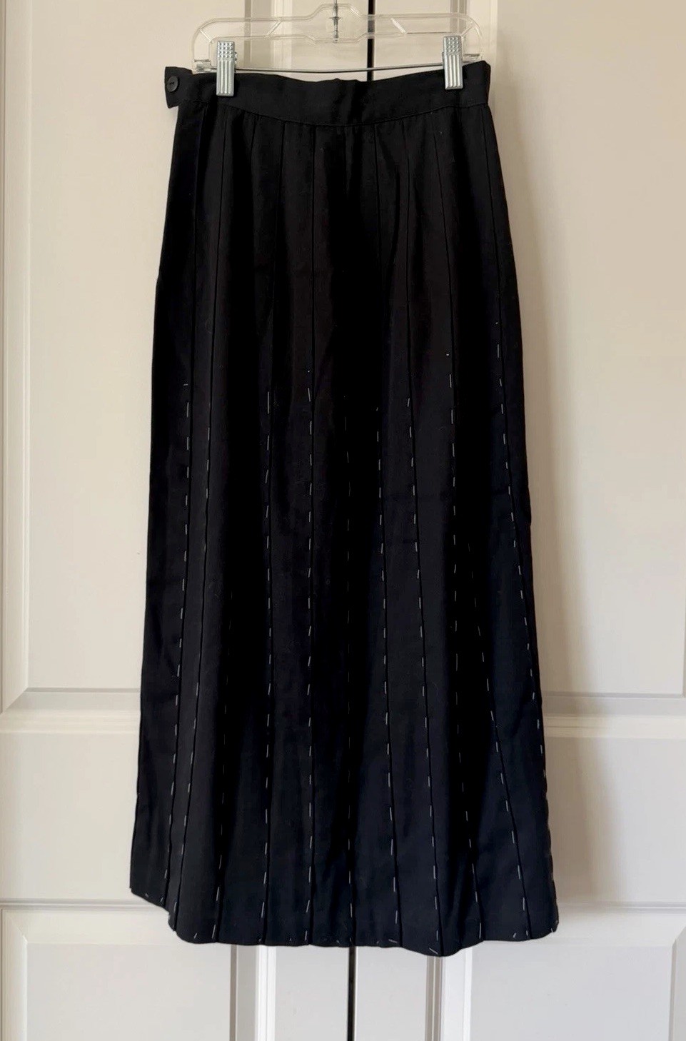 Vintage Tarazzia Black Pleated Maxi Skirt Twill Women’s Sz 3(XS) Cottagecore