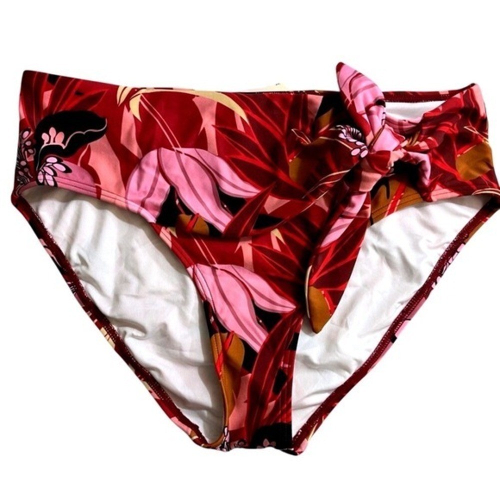 VENUS Mid Rise Moderate Coverage Bikini Bottom Womens 10 Exotic Floral NWT