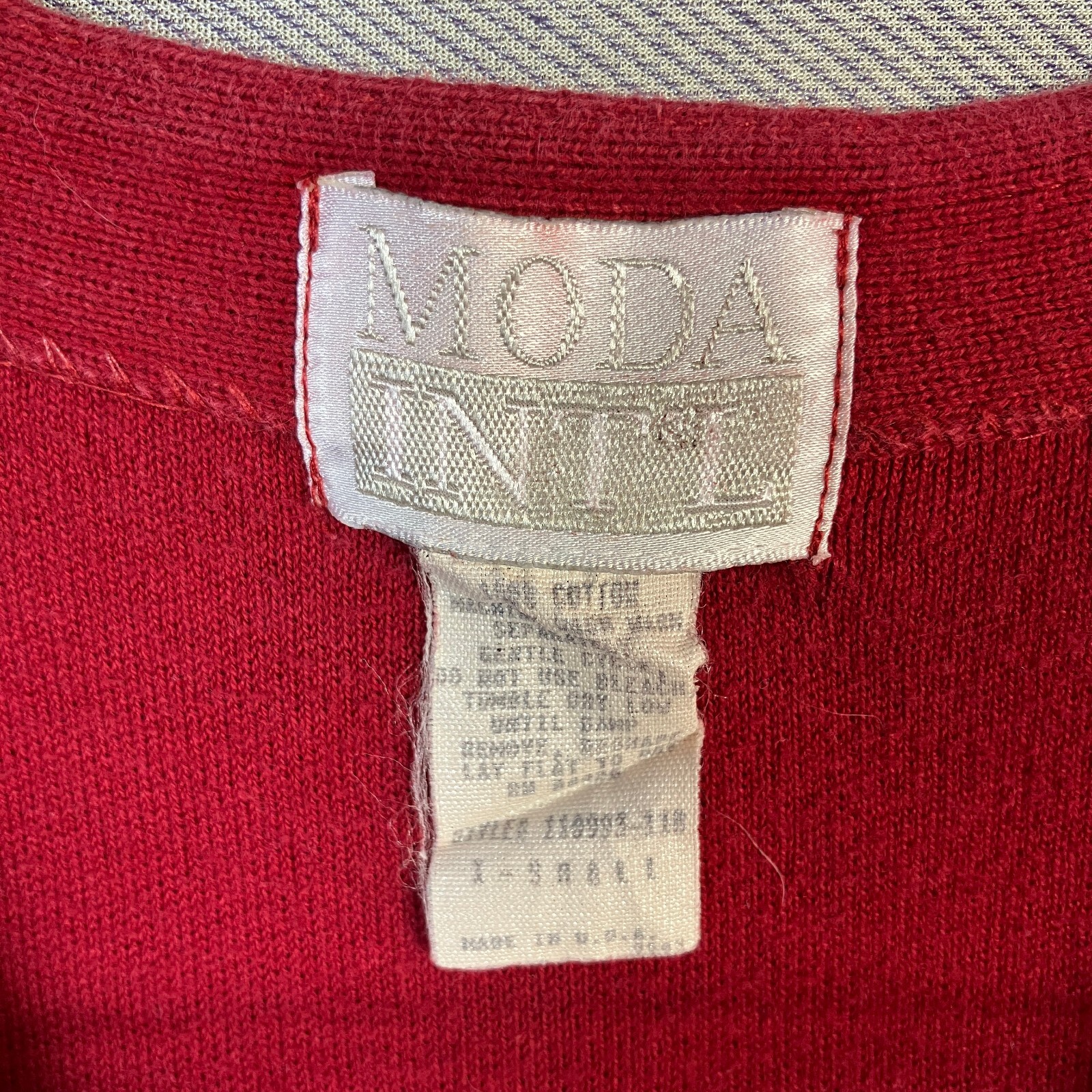 Vintage Moda Int’l Red Knit Vest Size S Made In USA 80s 90s