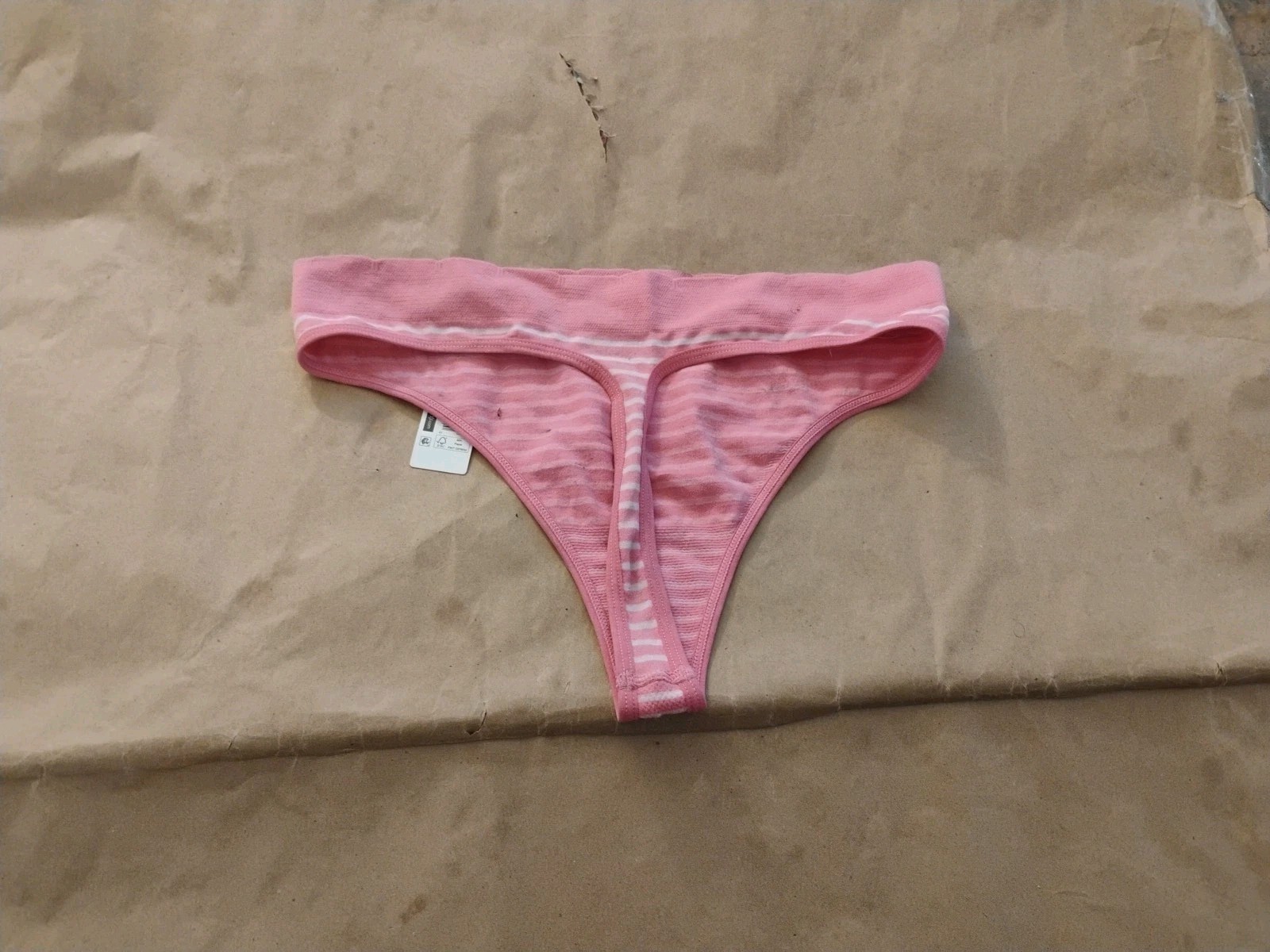 Women’s Cute Panties Striped Thong Kindly Yours Brand Size Medium 8-10 NWT!