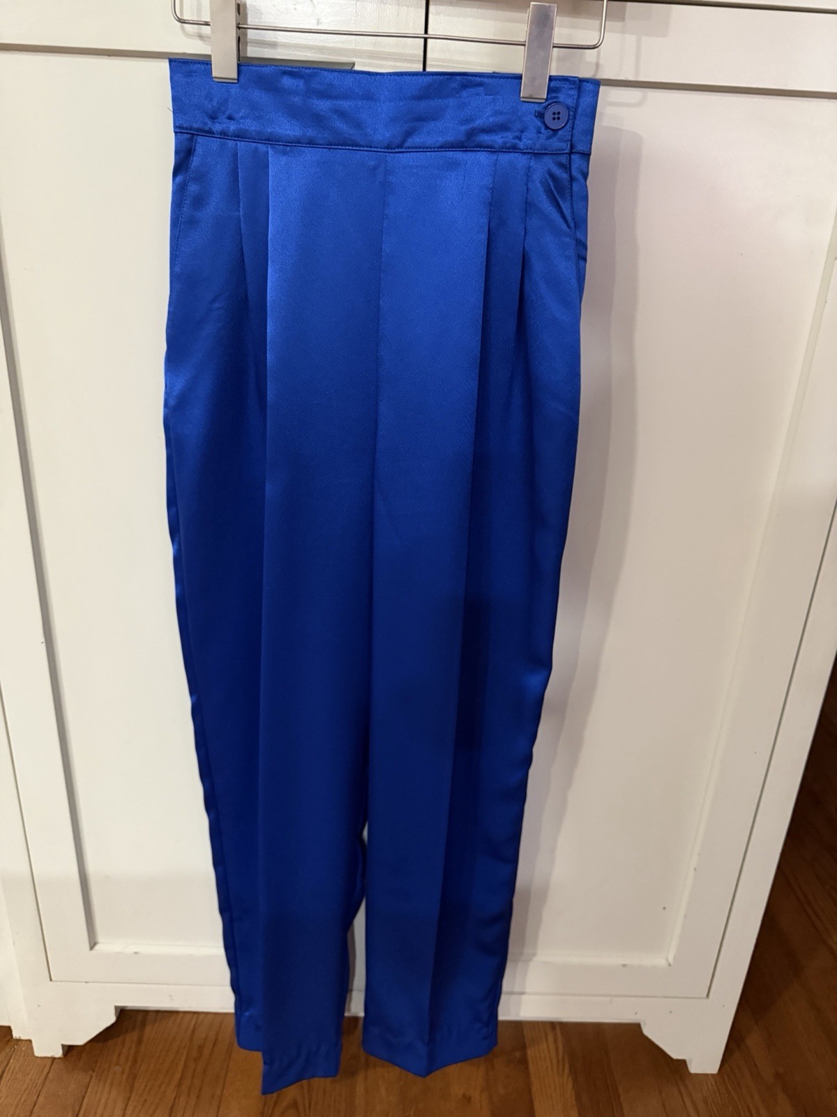 Vintage 1980’s Sz 4 Blue Pleated High-Waist Silky Pants By FSTOP EUC Vtg 80s