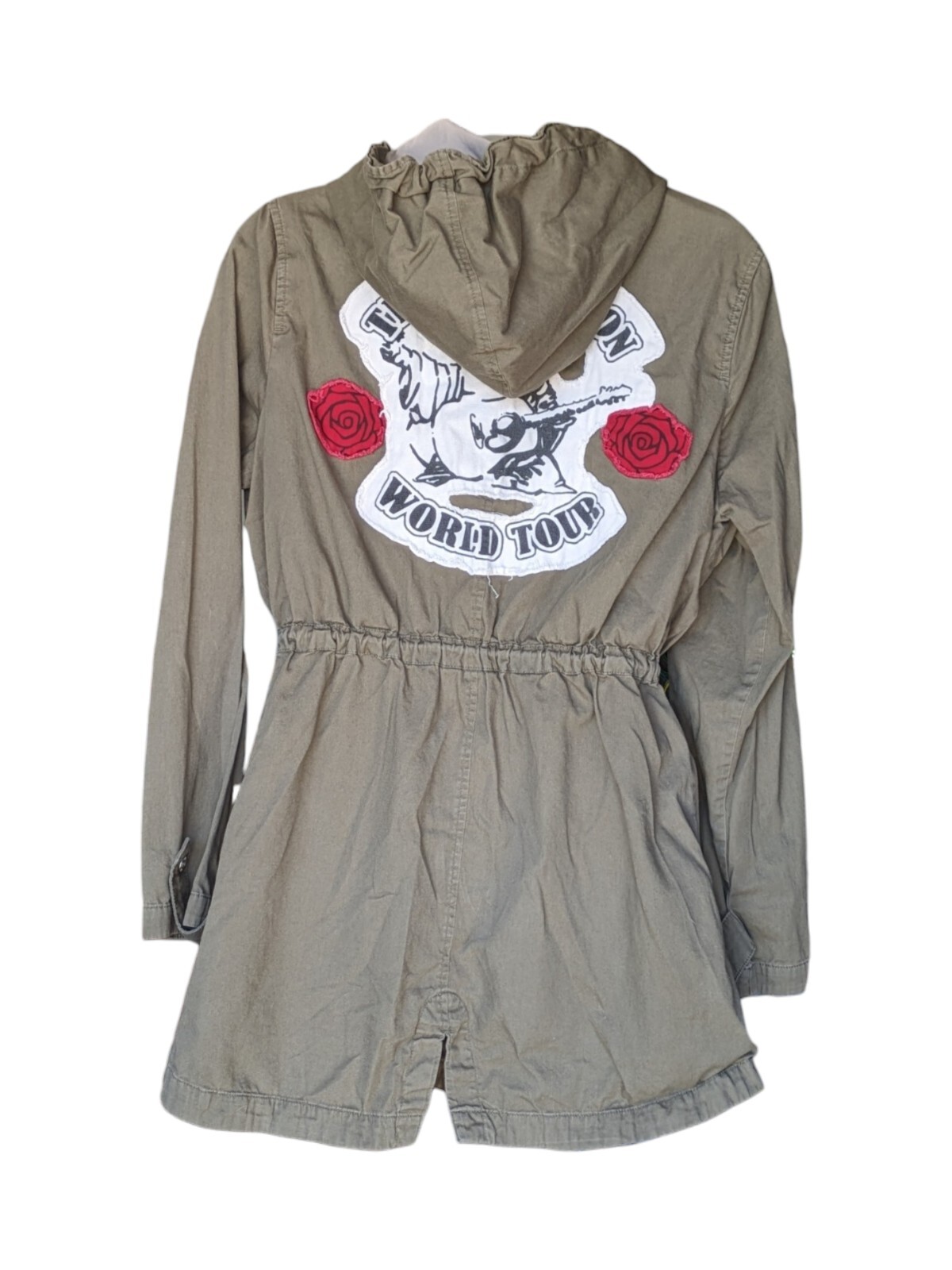 2002 Y2K TRUE RELIGION Women’s Military Khaki Parka Trench Jacket World Tour
