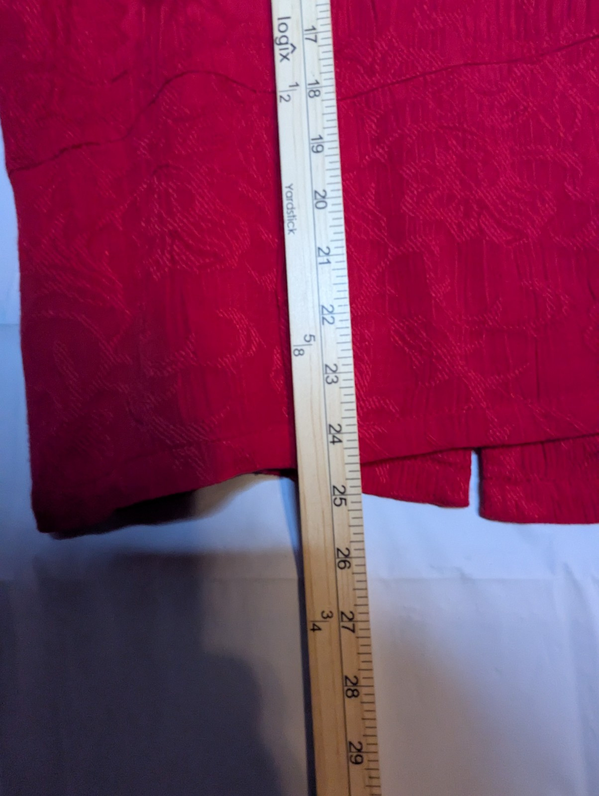 VTG Studio 1940 Red Lace Collar Mother Of Pearl Button Top Sz 18/20 Retro 80s