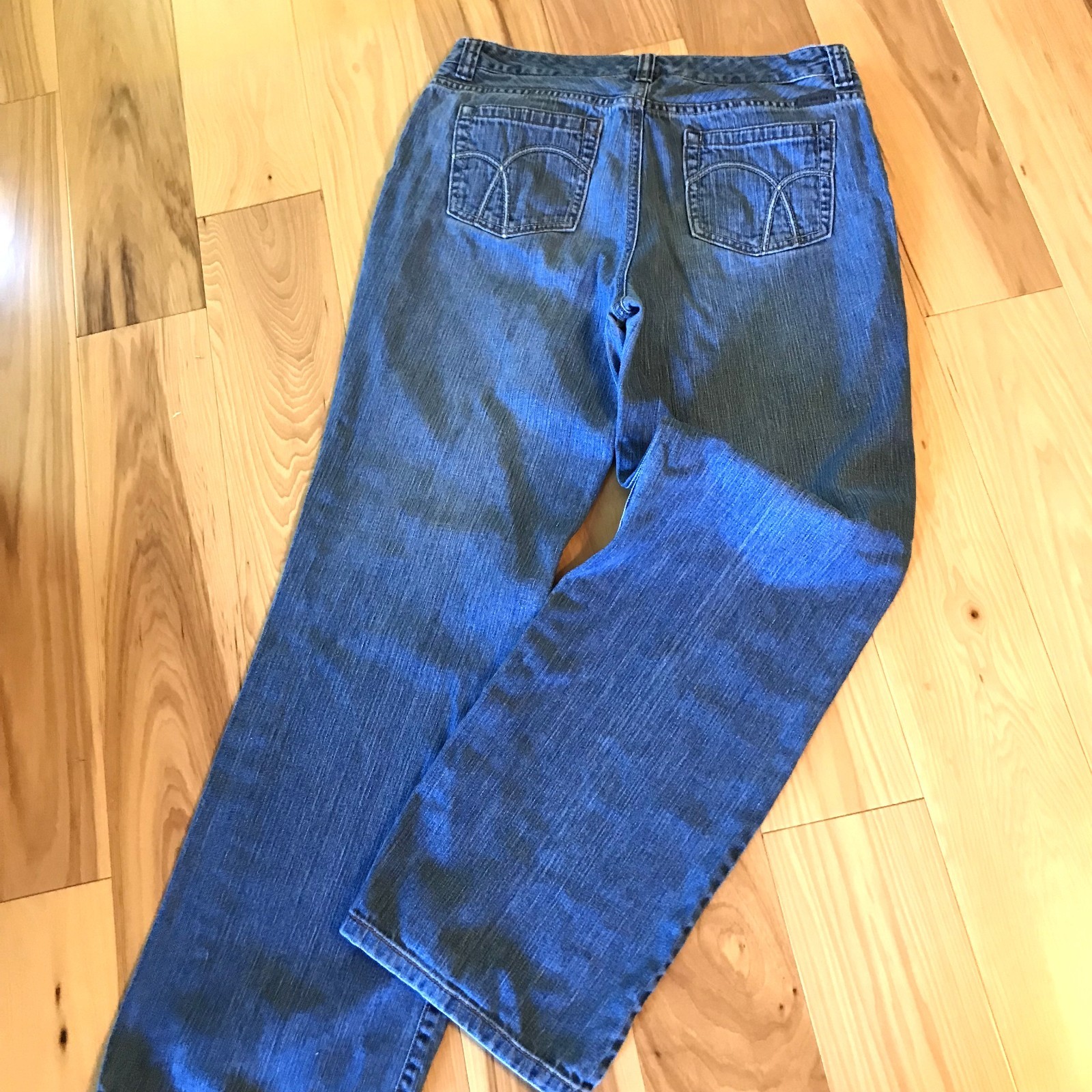Liz Claiborne Bootcut Jeans w/Leather Quilted Buttons, Vintage 90s Size 10