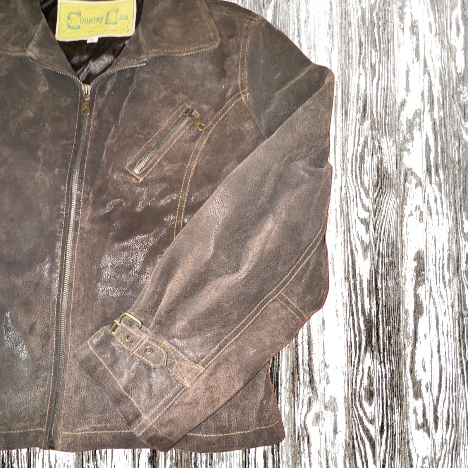 Lloyd Elliot’s Country Club Brown Leather Jacket Medium excellent condition