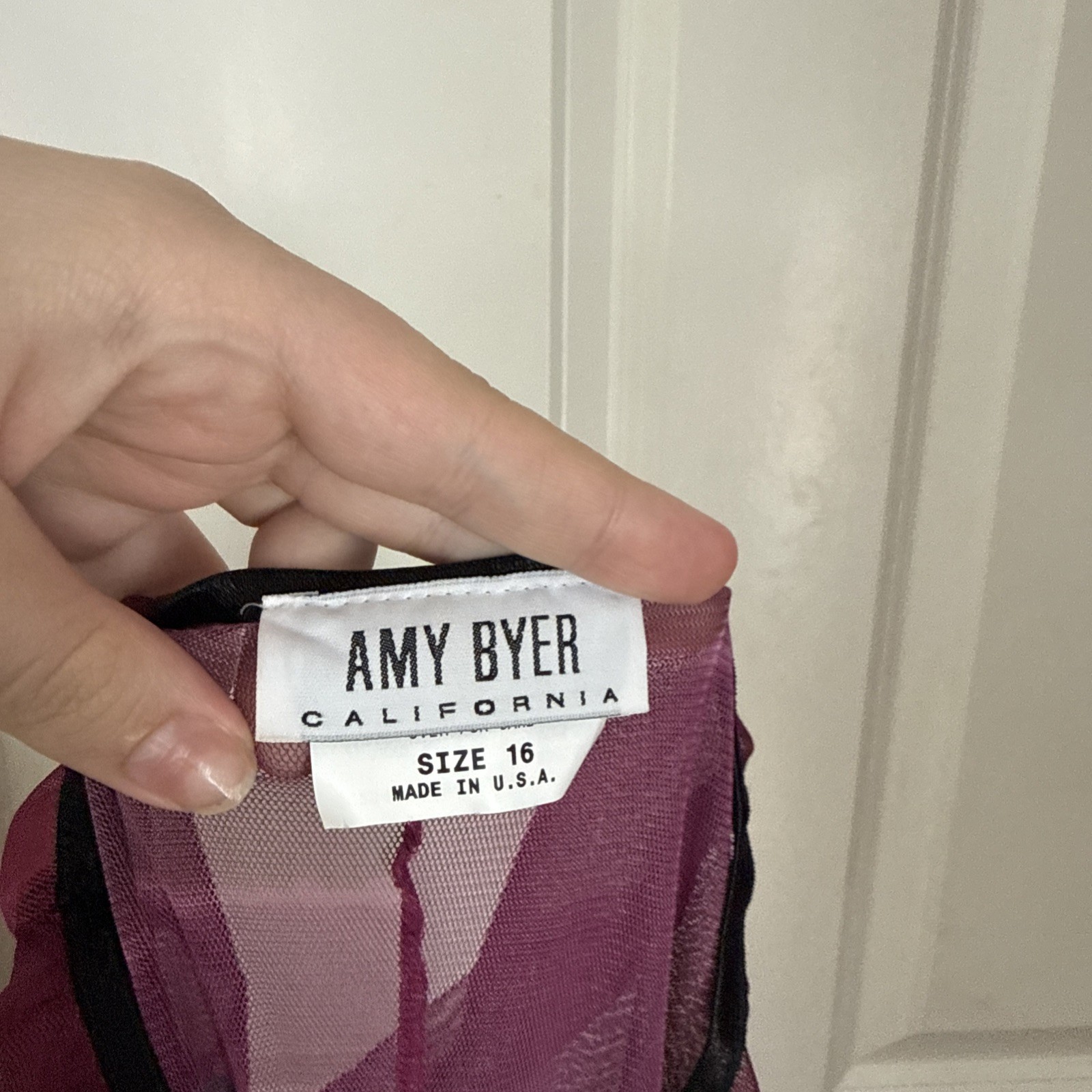 Vintage 90s Amy Byer Mesh Sheer Dress Whimsygoth Midi Sz 16 Short Sleeve Women’s