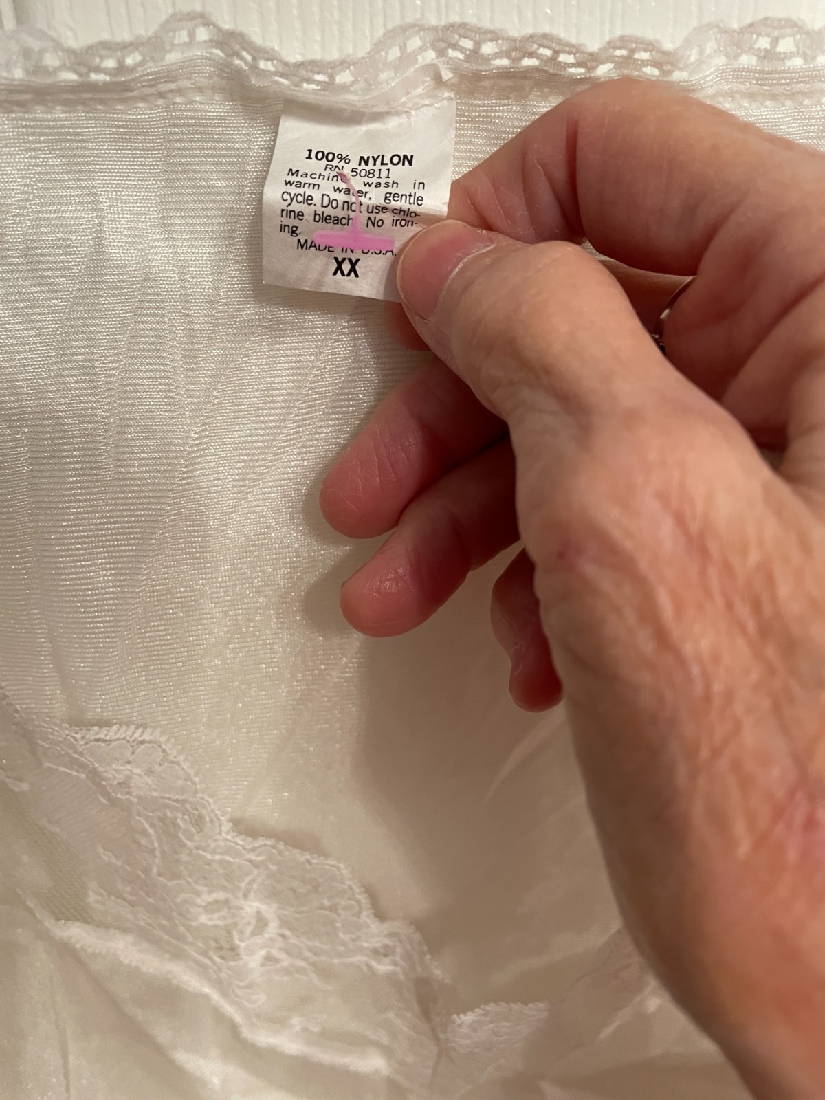 Vtg Fortune Nylon Camisole Women’s Size 2X WHITE Lacy Cami Top NWT XXL Sissy