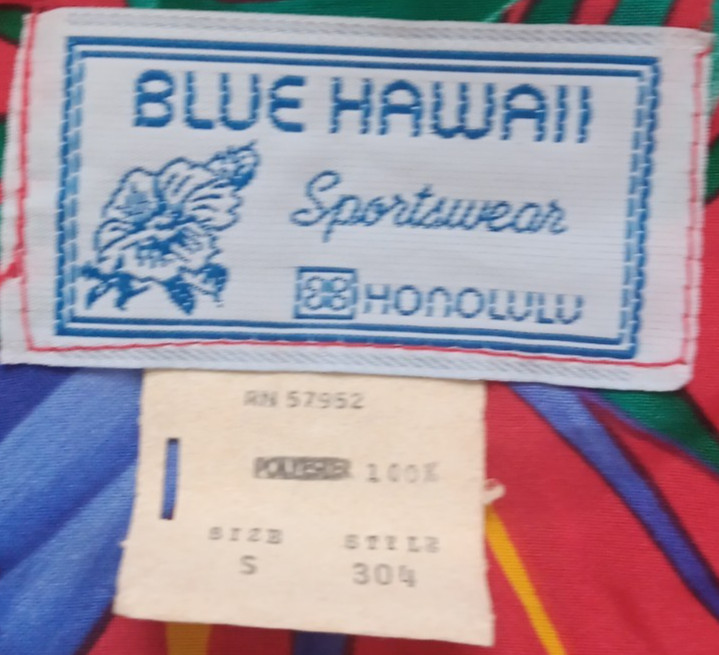 Vintage Blue Hawaii Sportswear Honolulu Womens Small Red Floral Pineapple Dress