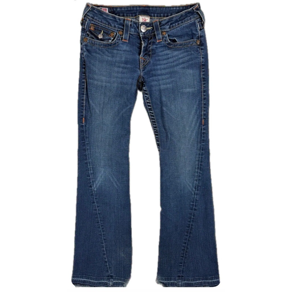 VINTAGE Y2K TRUE RELIGION JOEY Twisted Seam Distressed Jeans Women’s Sz 27 #1570