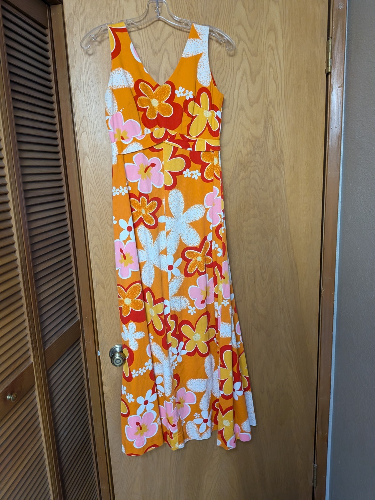 Vintage Floral Hawaiian Maxi Dress Small