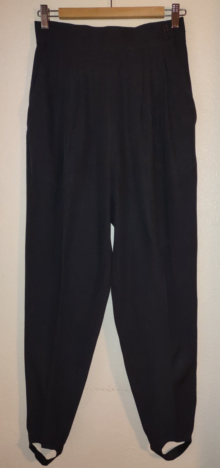Vintage 90’s Counterparts Black High Waisted Rayon Stirrup Pants 12