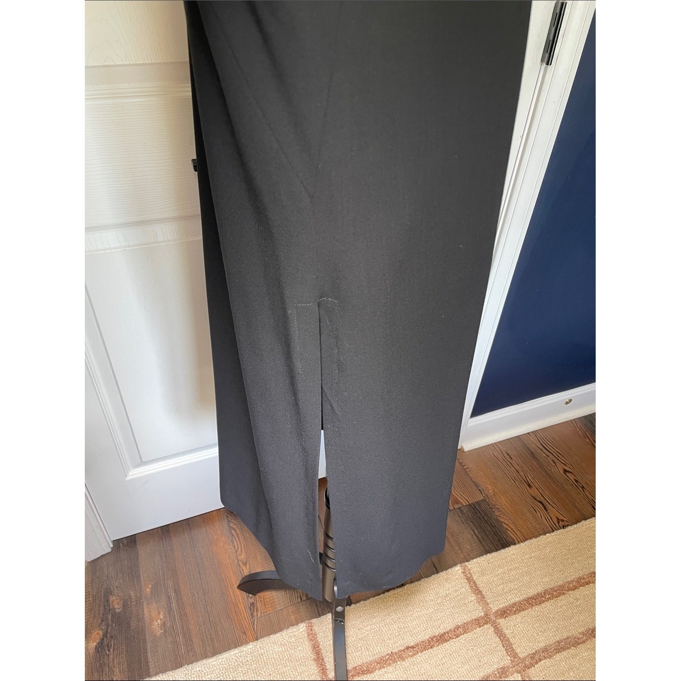 VTG Mondi Black Wool Trench Coat Duster Jacket Longline Blazer West Germany L