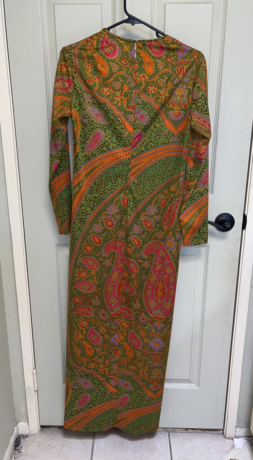 Don Luis De España Mod 60s / 70s Vtg Multicolored Floral Paisley Maxi Dress 8