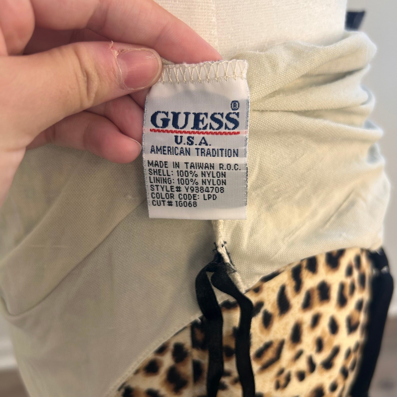 Vintage Guess Leopard Slip Dress Women L Animal Print Y2K 90s Bodycon Midi