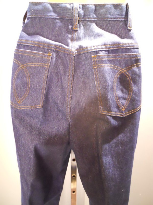 Nos 60s 70s Sears JTF Blue Jeans Pants High Waist Rockabilly Boho Mod Vintage 14