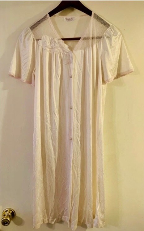 LOT of 3x Vintage Vanity Fair BLUE PINK AQUA Robe Slip Gown Nylon Nightgown SZ S