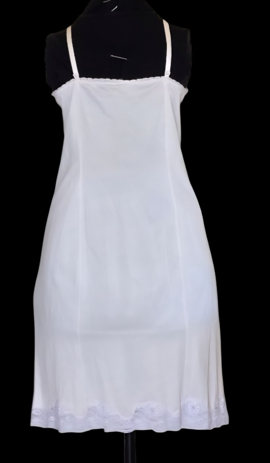 1960s WONDER MAID White Antron Nylon Dress Slip With Lace Bust & Trim Size 40