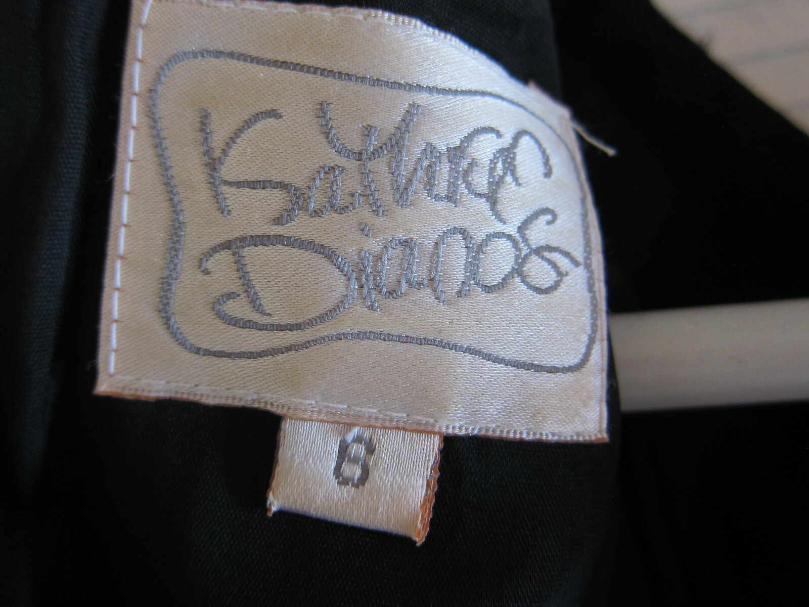 Vintage KATHRYN DIANOS evening sheath dress with ornate accent trim – hem undone