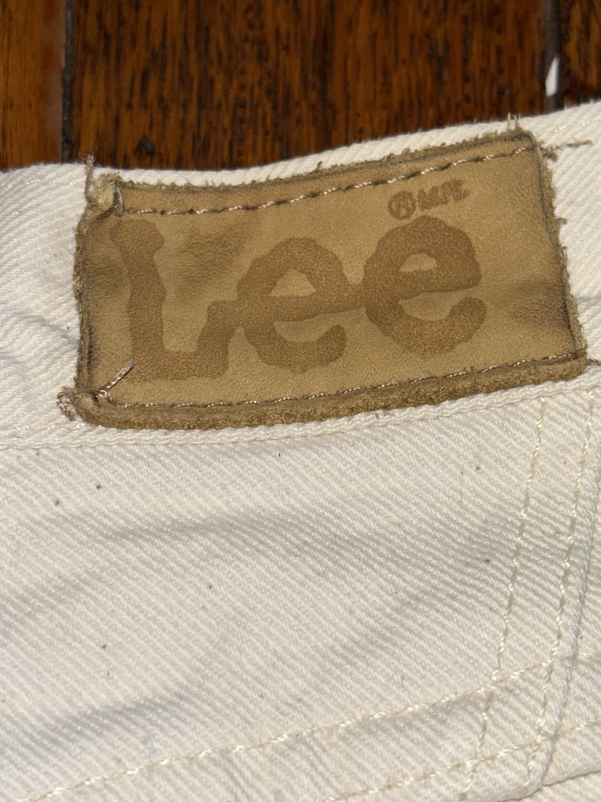 Vtg 80s Lee Mom Jeans Women’s 12L Off-White Cream Tapered High Rise 28 x 33 USA