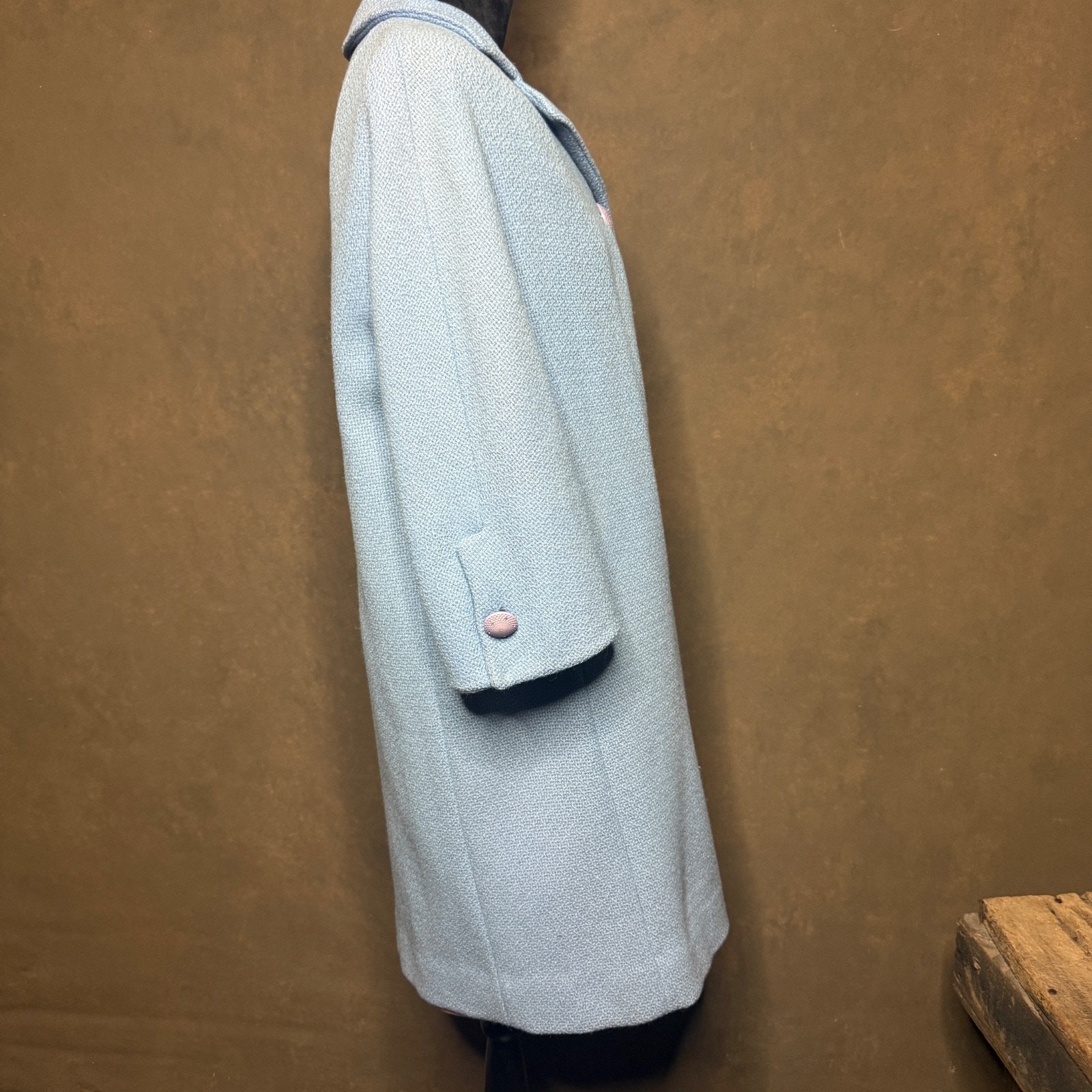 1960s Ransohoff’s San Francisco Bouclé Coat – Light Blue, Vintage Mid-Century