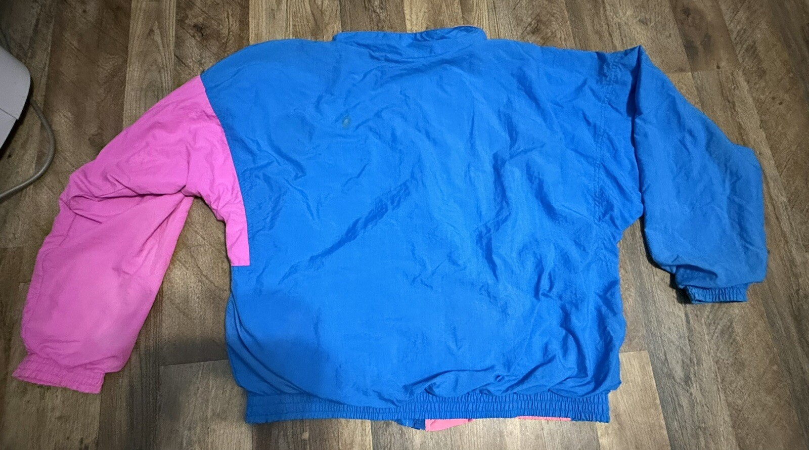 Fila Vintage Wind Breaker Highlight Pink & Blue! Women,s L Check Photos Stain!