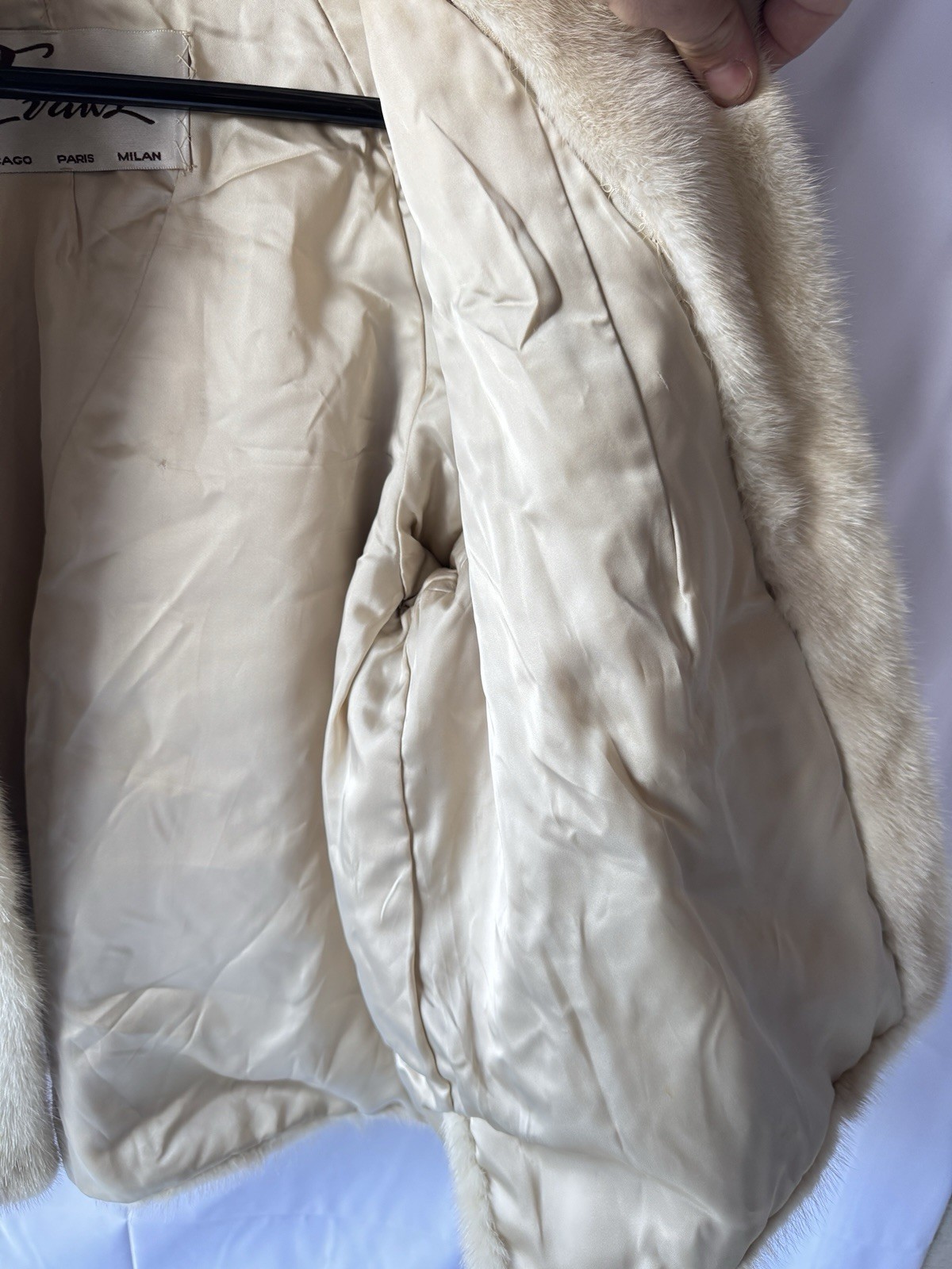 Vintage Evans Fur Coat Jacket Beige Soft Chic Chicago Paris Milan