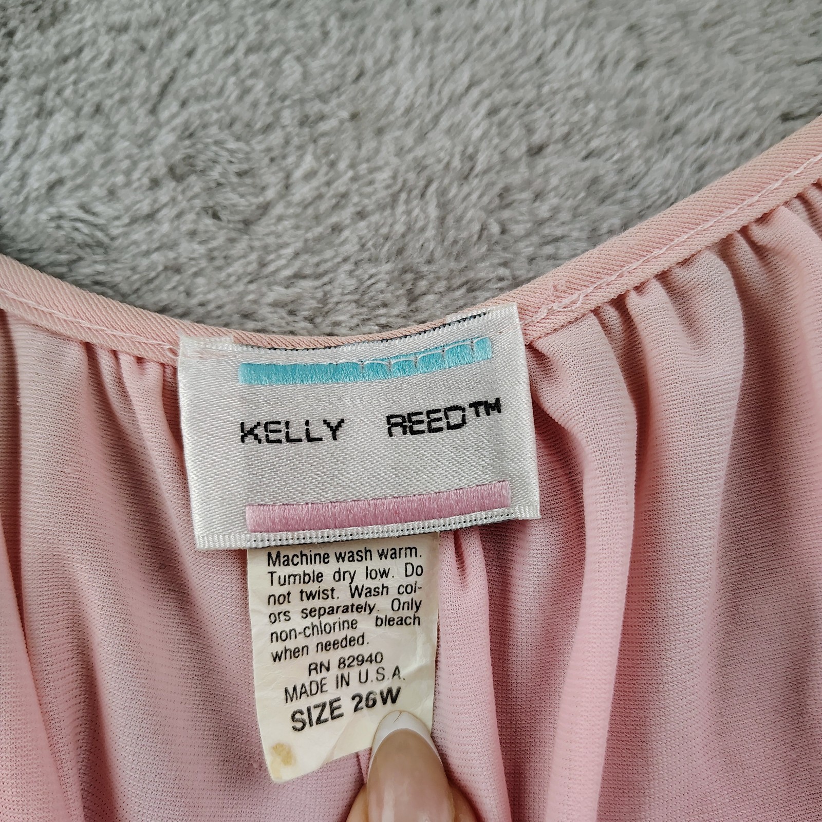 VINTAGE KELLY REED PINK ROBE Size 26W Night Gown Embroidered