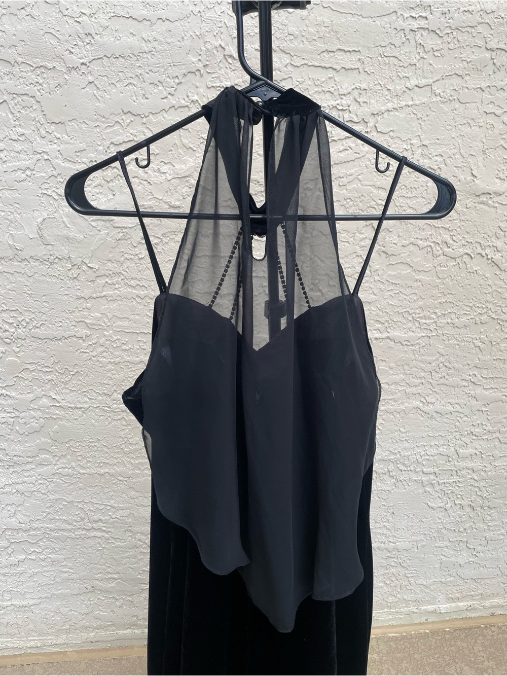 VTG 80s 90s Velvet Black Dress Evening Cocktail Party Prom Sz L Vampy Gothic