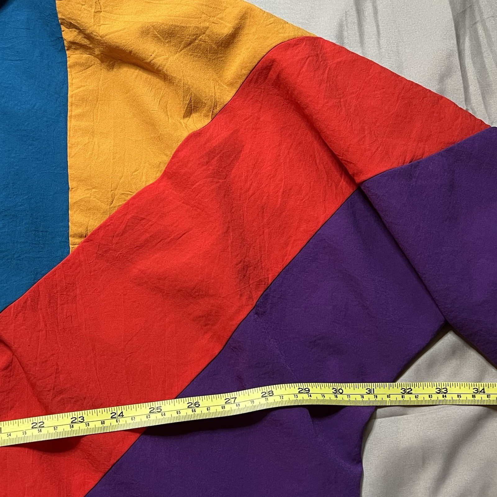 80s Vintage Silver Threads Color Block Full Zip Windbreaker Size L