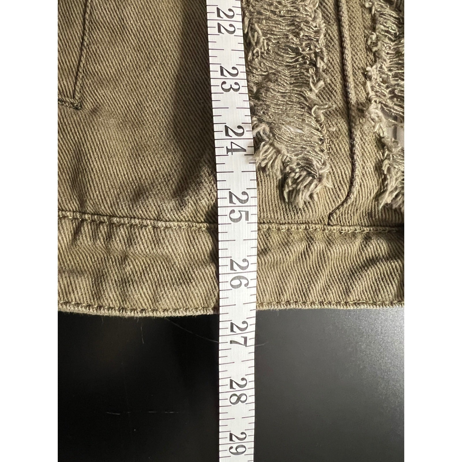 Vintage Miss Sixty Distressed Denim Trucker Jacket Olive Green TCO Rebrand L