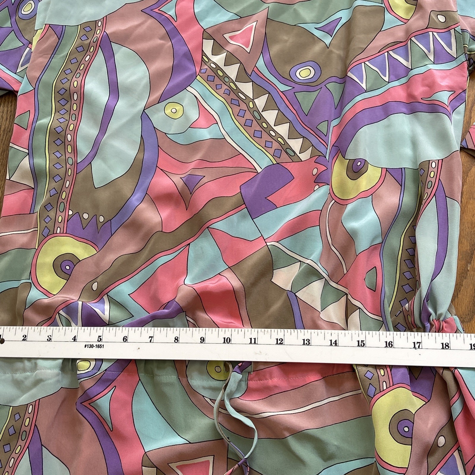 GILLIAN Abstract Geometric Colorful Silk Atomic Mod Artsy Statement Dress Sz 12