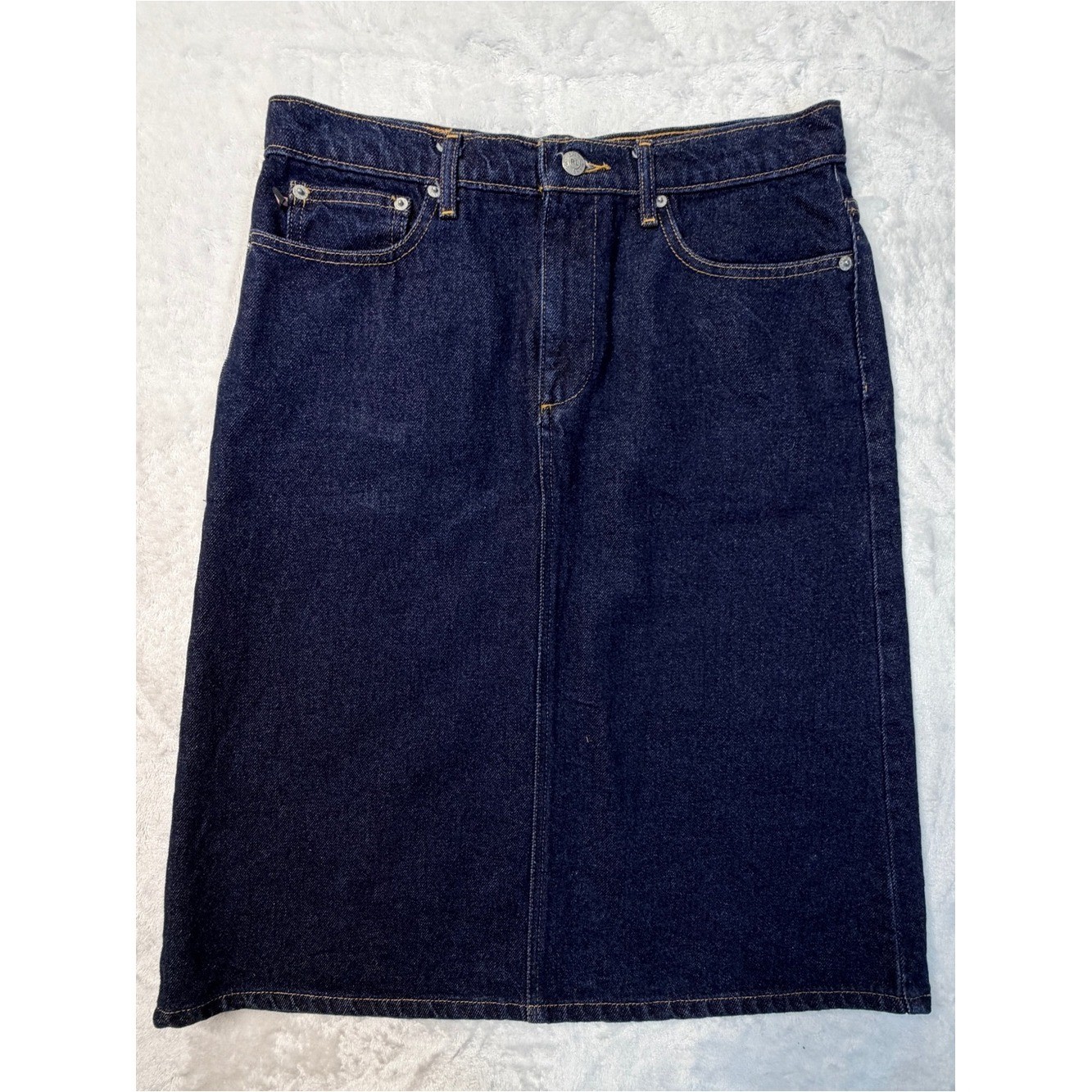 Vintage Ralph Lauren dark Blue Denim A line Skirt. Preppy, Old Money,