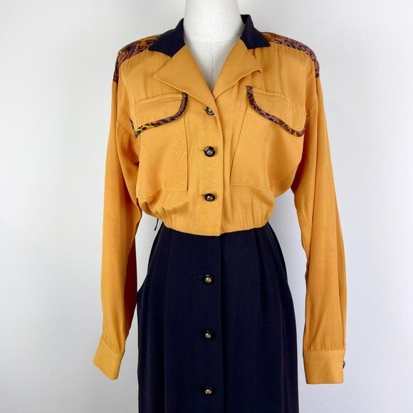 Menu Vintage 80’s Tiger Black and Yellow Dress