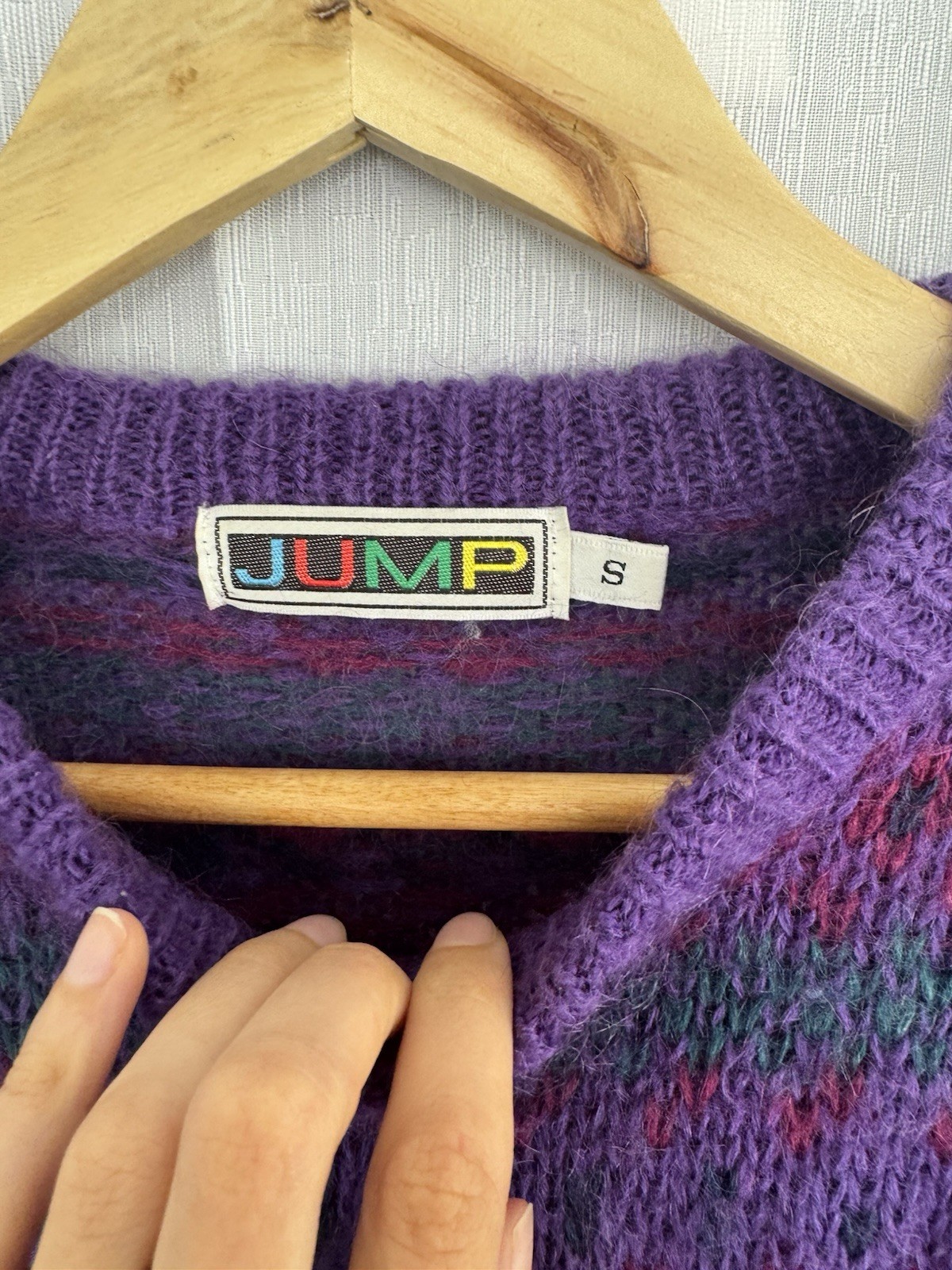 VINTAGE 80s Jump Mohair Blend JUMPER SWEATER 1980s Knitwear