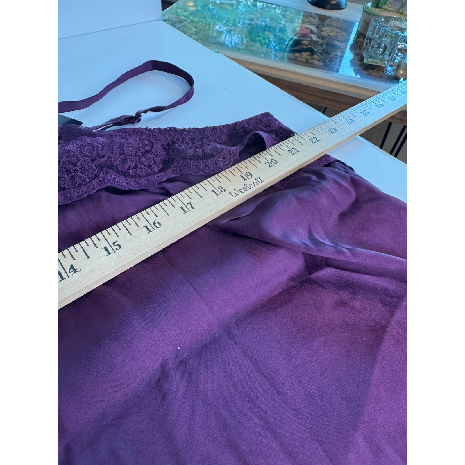 NWT Torrid Sophie Satin Lace Trim Cami Deep Plum Purple Size 0 Large