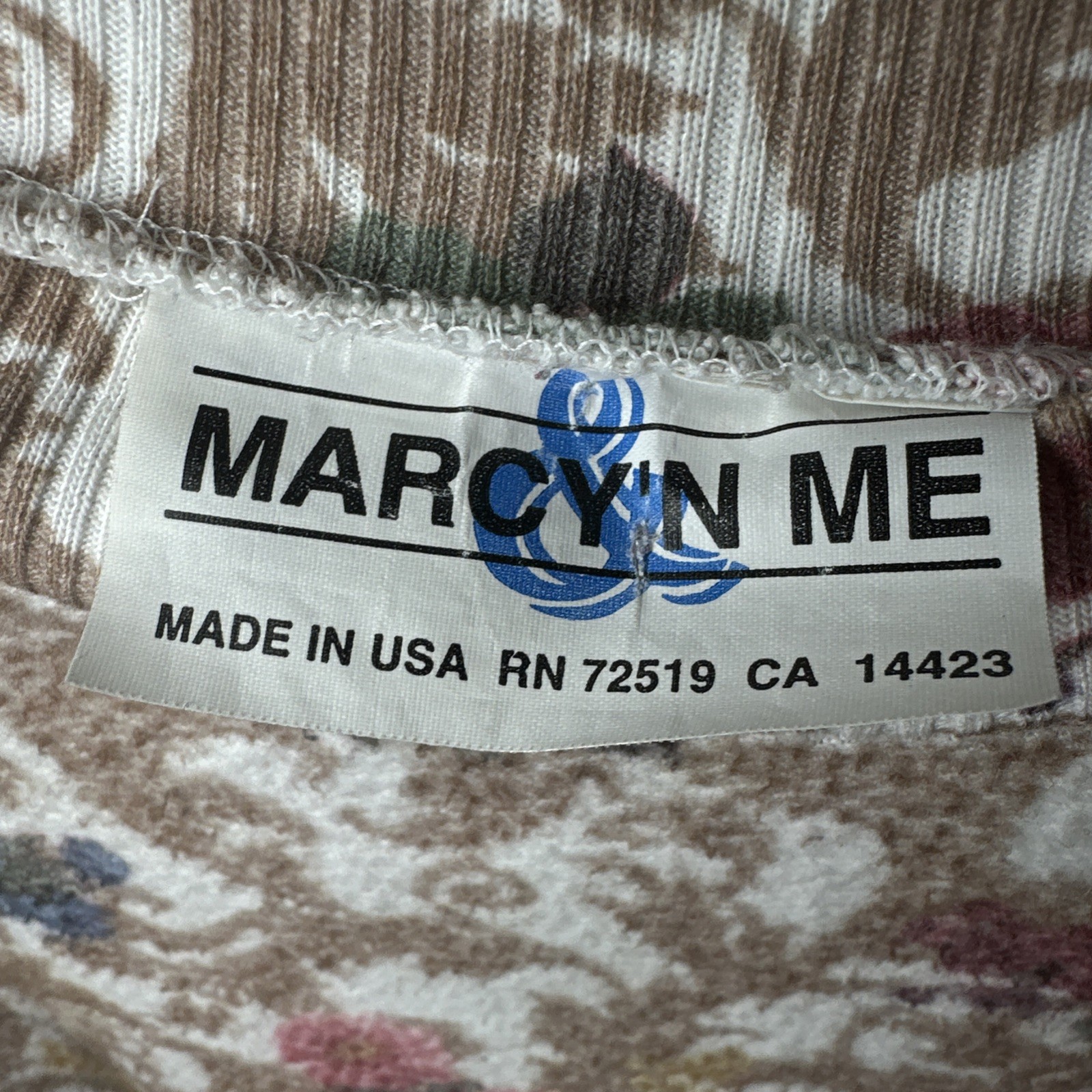 Vintage 1988 EZL by Marcy 'N Me Long sleeve Floral Pattern 2xl