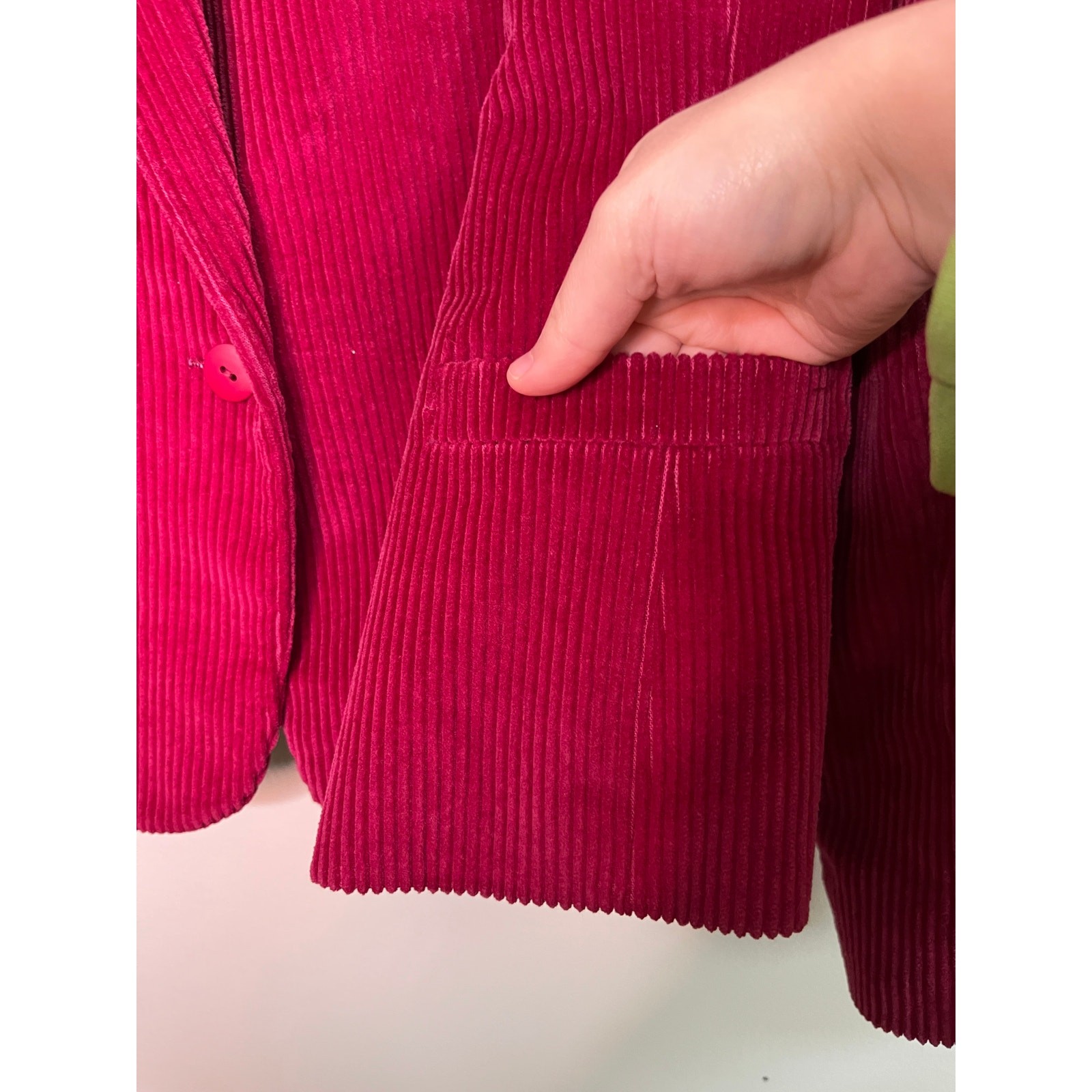 1980s John Meyer USA Berry Pink Magenta Thick Corduroy Prep Academic Blazer 12 L